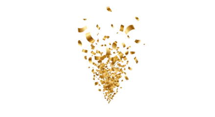 Golden confetti explosion, perfect for celebrations and special events