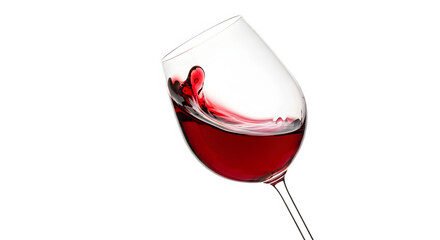 Red wine swirling in a glass, creating a splash