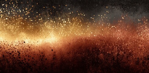 Fototapeta premium Abstract gradient background with golden, brown, and dark tones glitter effect