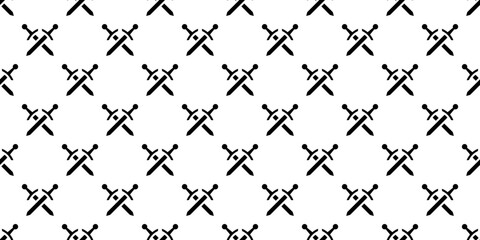 Black Crossed Swords Seamless Pattern Background