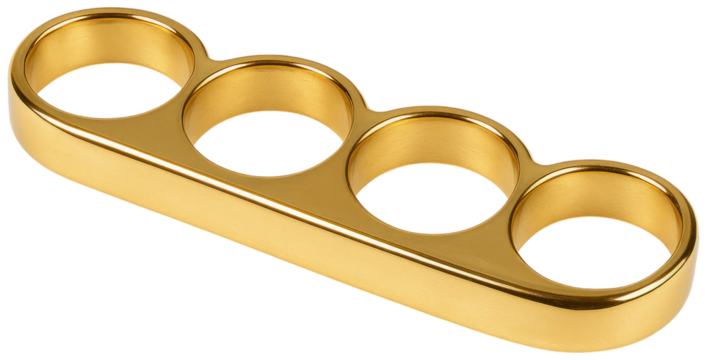 Plain Gold Four Finger Ring for Unique Style Fashion