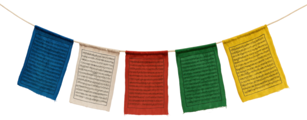 Five Small Tibetan Prayer Flags String