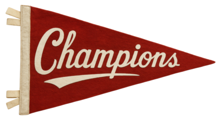Vintage Champions Pennant Banner Retro Sports Victory Flag