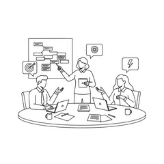 Professional business team collaborating discussing strategy planning in a modern office boardroom for project development