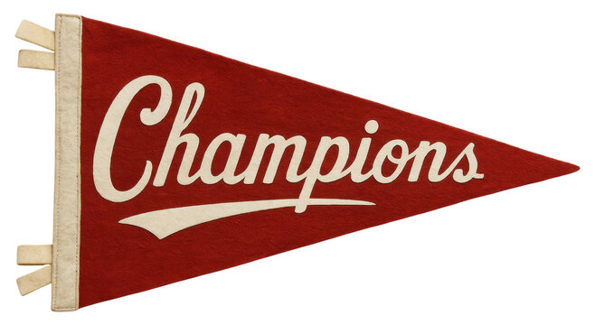Vintage Champions Pennant Banner Retro Sports Victory Flag