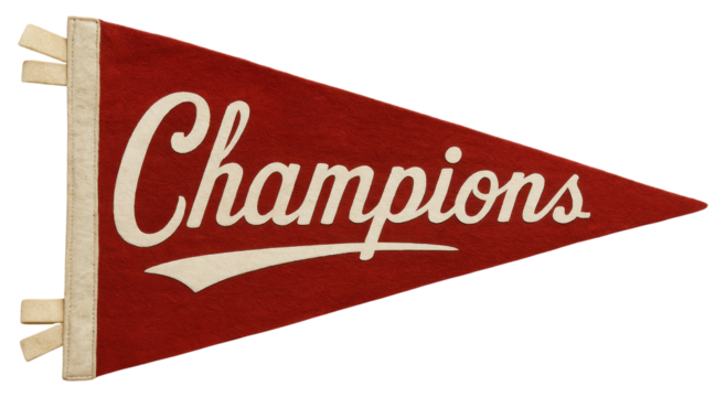 Vintage Champions Pennant Banner Retro Sports Victory Flag