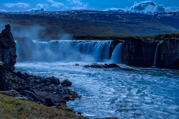 Schöne Godafoss Wasserfall Nordisland 