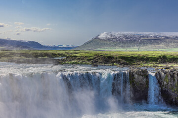 Beautiful Godafoss Waterfall in North Iceland