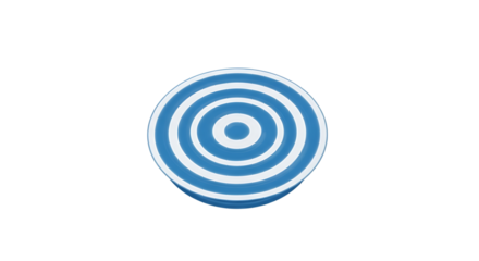 Blue and white concentric circles pattern, a circular object image, isolated on white or transparent background, AI