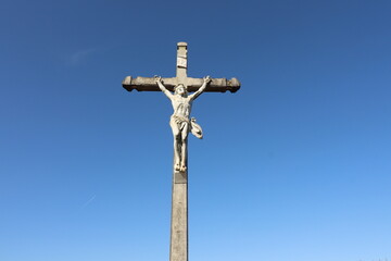 Calvaire ou croix de mission, village de Verteuil sur Charente, d&eacute;partement de la Charente, France