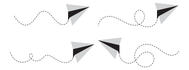 Hand drawn doodle paper plane collection. Vector set of flying origami airplane sketch icons. Latest telegram logo icon set. telegram icons collection. Social Media Network symbol. Paper Plane sign