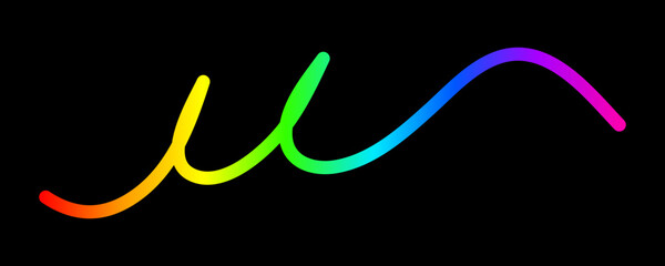 Fototapeta premium Abstract rainbow gradient wave on black background