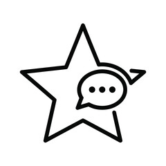 Star with speech bubble icon, a feedback symbol