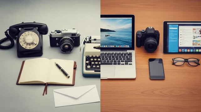 Evolution of communication and technology from old to new devices