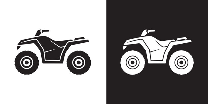 atv emblem contrasting black white pair minimalist vehicle icon