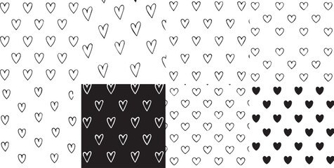heart pattern collage seamless repeating heart motif grid textile tile design