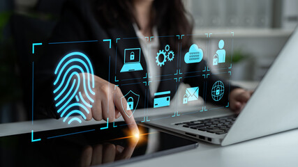 System for safeguarding digital identity using fingerprint authentication, encryption, and secure access protocols across cloud, device, and personal data environments Latch