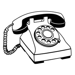 Vintage Telephone Icon &ndash; Retro Communication Symbol Vector