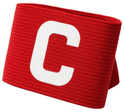 Red Captain Armband with White Letter C for Team Sports
