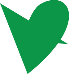 Minimalist Green Leaf Symbol — Nature, Ecology, and Sustainability Icon, half love, love icon