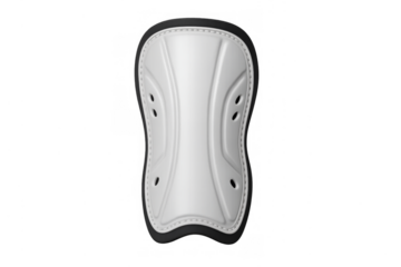 White soccer shin guard protecting player shins