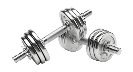 Pair of chrome dumbbells