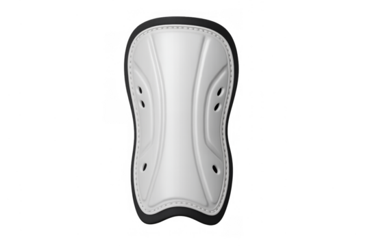 White soccer shin guard protecting player shins