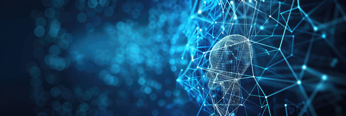 A glowing wave of blue energy flowing through a dark and futuristic digital space