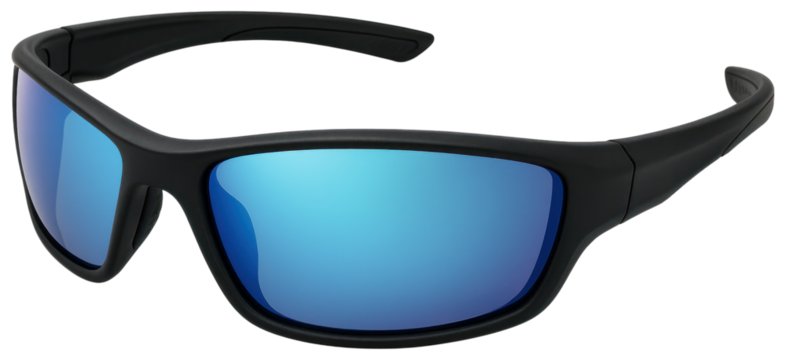 Polarized Sport Wraparound Sunglasses with Blue Reflective Lenses for Active Lifestyle