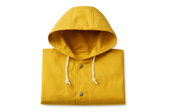 Yellow raincoat folded waterproof protective jacket with hood