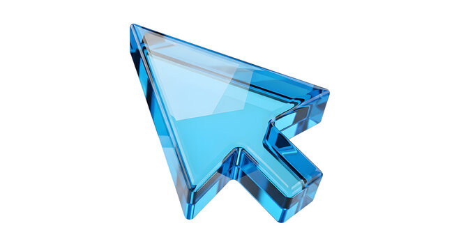A translucent blue computer cursor - Powered by Adobe