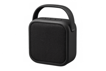 Black portable bluetooth speaker for audio entertainment