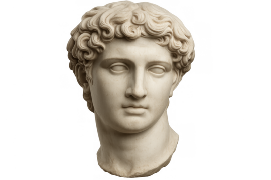 Classical marble bust sculpture of an ancient god - Powered by Adobe