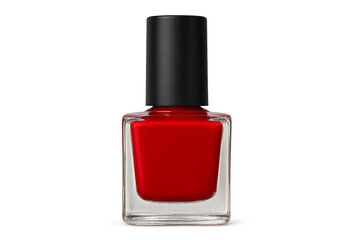 Red nail polish bottle for beauty and manicure concept