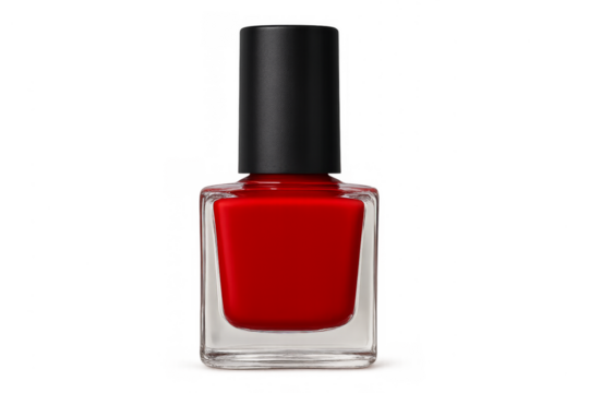 Red nail polish bottle for beauty and manicure concept