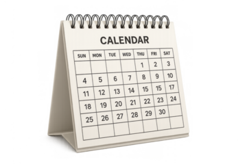 Desk flip calendar showing dates for schedule and planning