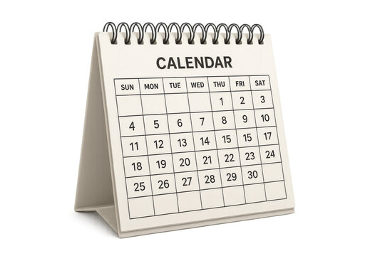 Desk flip calendar showing dates for schedule and planning