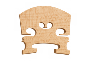 Violin bridge instrument part on transparent background