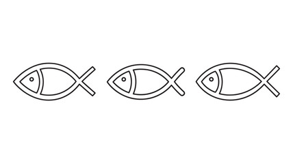 Minimalist Fish Icons – Simple Line Art for Design & Education