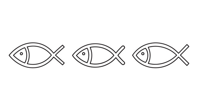 Minimalist Fish Icons &ndash; Simple Line Art for Design & Education