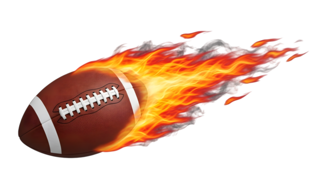 American football on fire