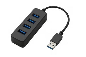 Black usb 3.0 hub expanding computer connectivity