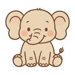 Fototapeta premium PNG Adorable cartoon elephant illustration.