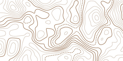 Fototapeta premium Topographic gold luxury map background. Geographic abstract pattern. The topo contour or wallpaper.Mountain trail terrain or path. 