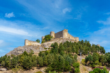 Obraz premium Castle of Aguilar de Campoo, of medieval origin in the town of Aguilar de Campoo, Palencia, Castilla y León, Spain.