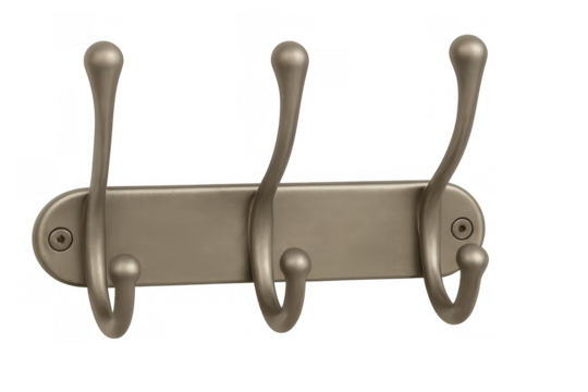 Metal wall coat rack with three hooks