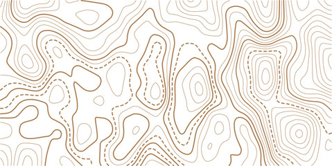 Topographic map background geographic line map with elevation assignments. The topo contour or wallpaper. Mountain trail terrain or path. Vector illustration.  © AFROZAOPORNA