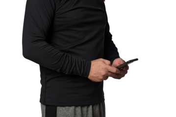 adult man using "SeniorLife" tablet notebook cell phone communication technology