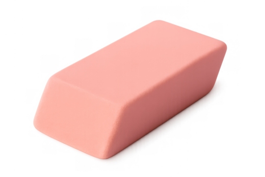 Pink rubber eraser school office stationery supply working