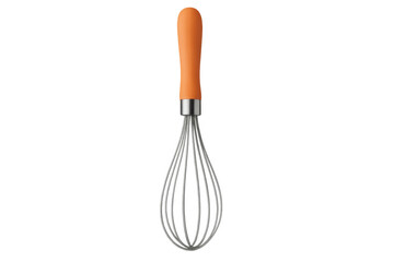 Kitchen whisk with orange handle for cooking